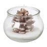 Kaars in glas dennenappel - diverse kleuren - 9x5x6x7 cm  