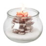 Kaars in glas dennenappel - diverse kleuren - 9x5x6x7 cm  