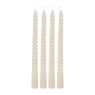 Gedraaide kaarsen - beige - set van 4