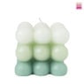 Kaars bubbels 3 tone - diverse kleuren - 7.8x7.8x7.8 cm