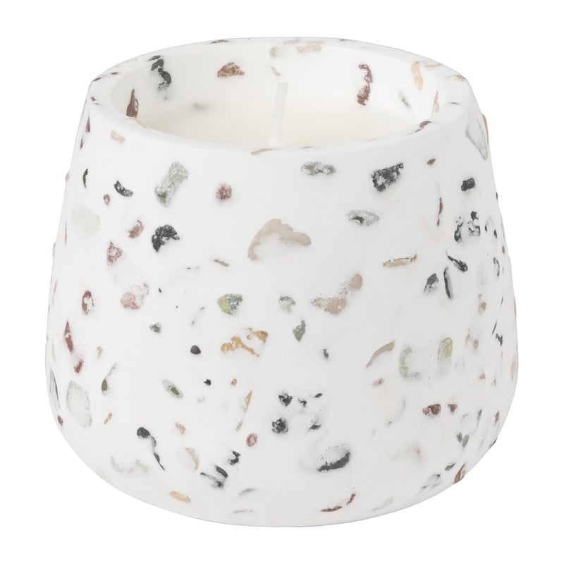 Geurkaars in pot Terrazzo groot - ø9.3x7.8 cm