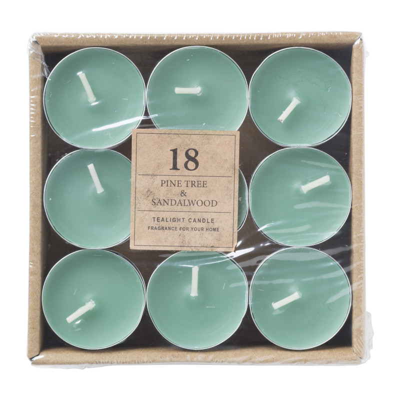 Theelichten - pine tree sandalwood - set van 18