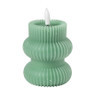 LED kaars rib - groen - ø7.5x11.5 cm