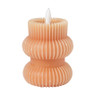 LED kaars rib - oranje - ø7.5x11.5 cm