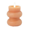 LED kaars rib - oranje - ø7.5x11.5 cm