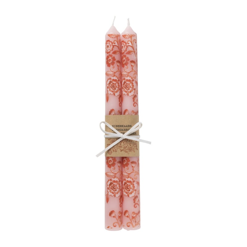 Dinerkaarsen bloemen - 2 stuks