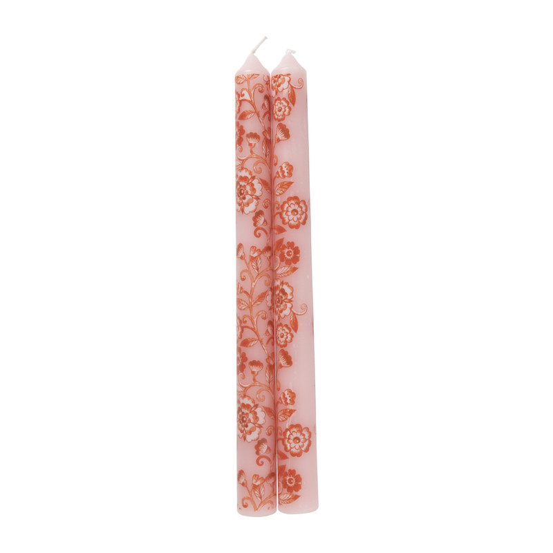 Dinerkaarsen bloemen - 2 stuks