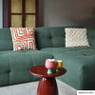 Kaars in bloemenschaaltje klein - geel/groen - ø7.3x10 cm