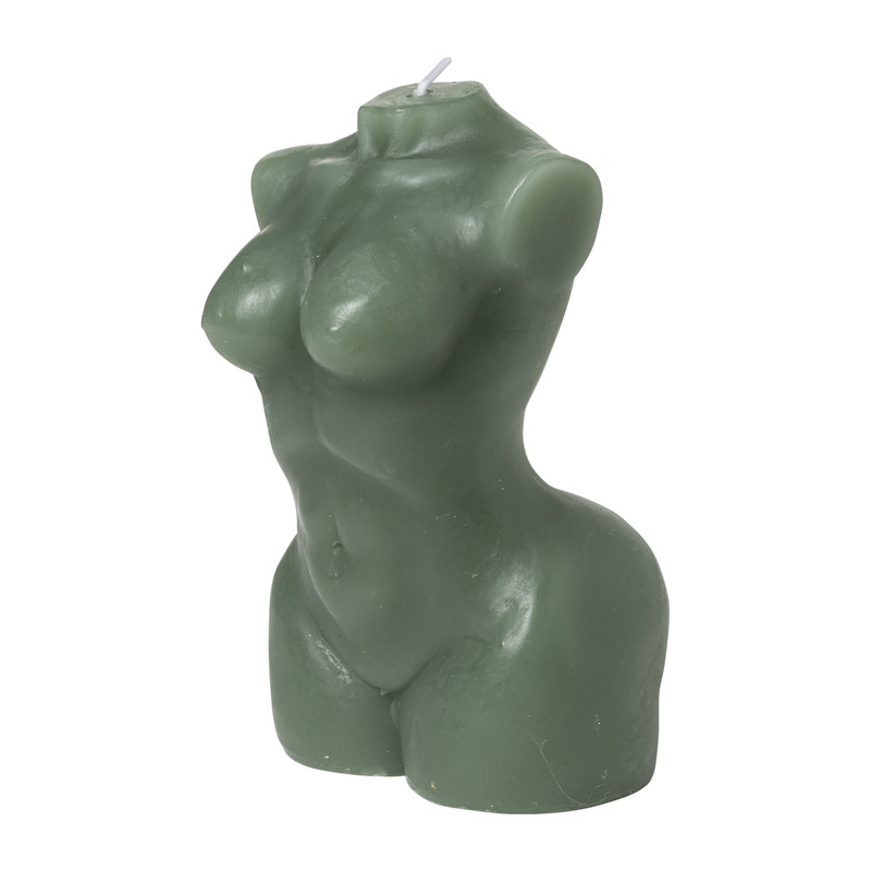 Kaars body - groen - 15 cm