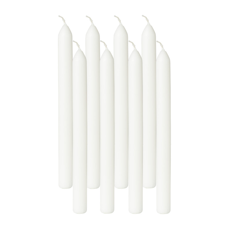 Dinerkaarsen Bolsius box wit - set van 8 - ø2x23 cm