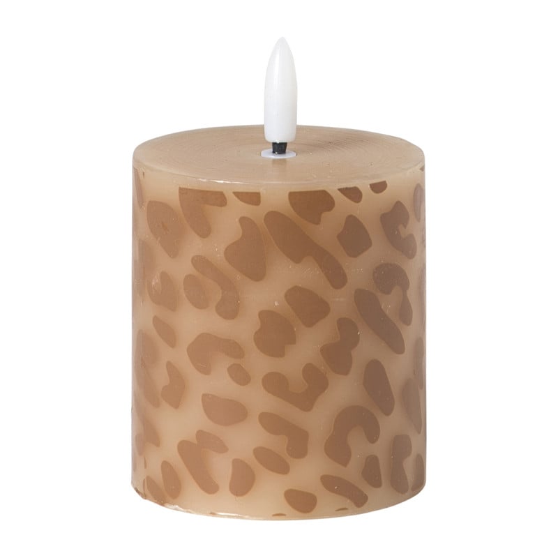 LED kaars animal klein - bruin/zwart - ø7x8 cm