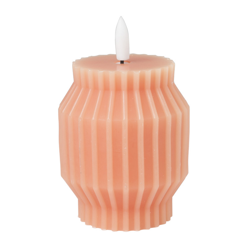 Ledkaars lijnen - oranje - ø7x12.5 cm