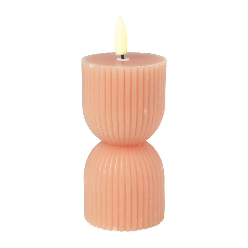 Ledkaars zandloper - oranje - ø5.5x14 cm