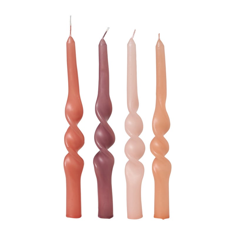 Dinerkaars twist - roze - set van 4 