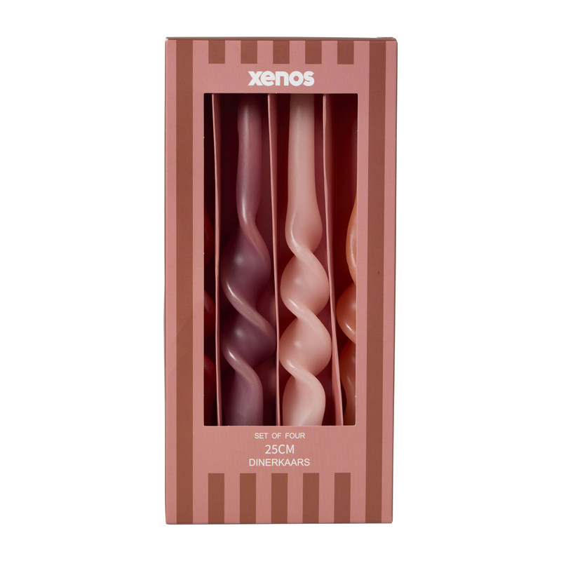 Dinerkaars twist - roze - set van 4 