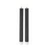 LED dinerkaarsen - zwart - set van 2 - ø2.2x24.5 cm