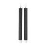 LED dinerkaarsen - zwart - set van 2 - ø2.2x24.5 cm