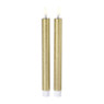 LED dinerkaarsen - goud - set van 2 - ø2.2x24.5 cm