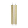 LED dinerkaarsen - goud - set van 2 - ø2.2x24.5 cm