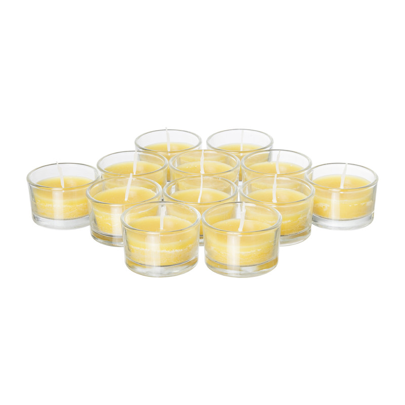 Waxinelicht tray - geel - set van 12