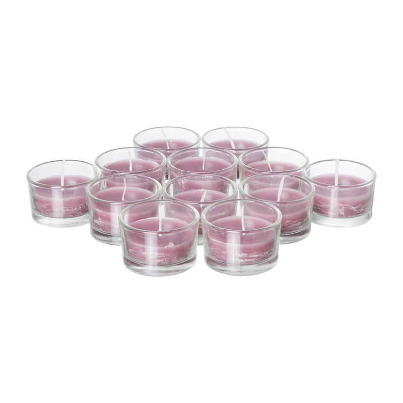 Waxinelicht tray - roze - set van 12