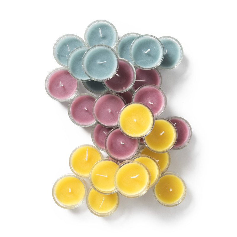 Waxinelicht tray - roze - set van 12