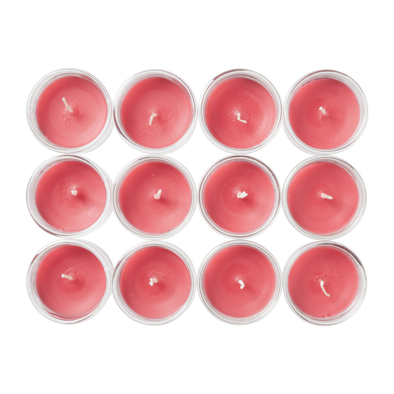 Waxinelicht tray - rood - set van 12