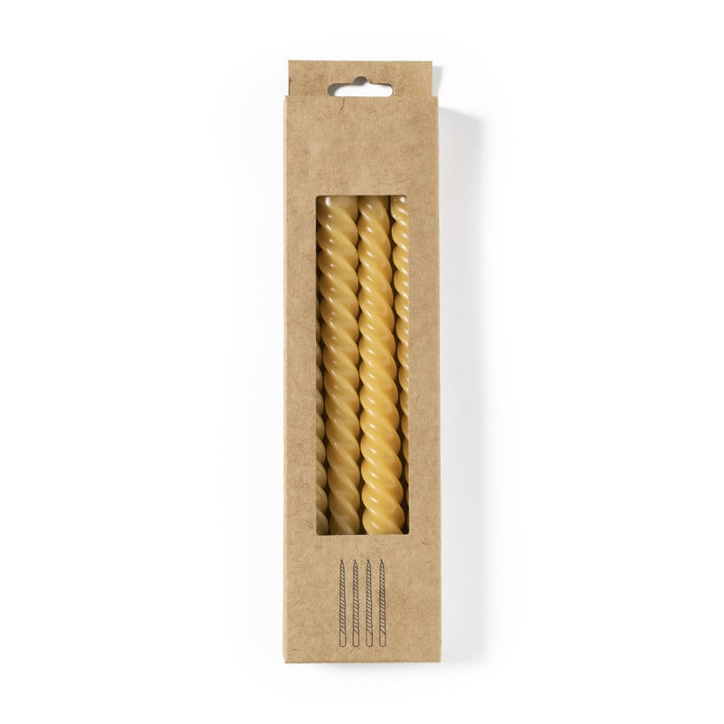 Dinerkaarsen twist - bruin - set van 4