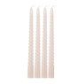 Dinerkaarsen twist - roze - set van 4