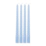 Dinerkaarsen twist - blauw - set van 4