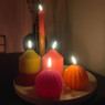 LED kaars bol - roze - ø7.5x6 cm