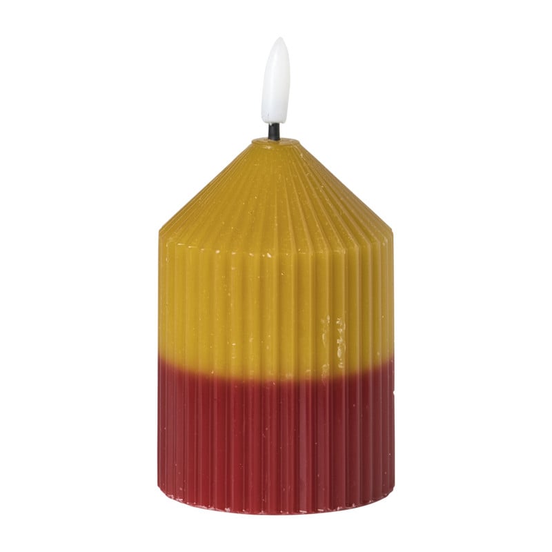 LED kaars duo - groen/rood - ø7x10 cm