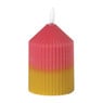 LED kaars duo - roze/groen - ø7x10 cm
