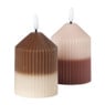 LED kaars duo - roze/lichtroze - ø7x10 cm