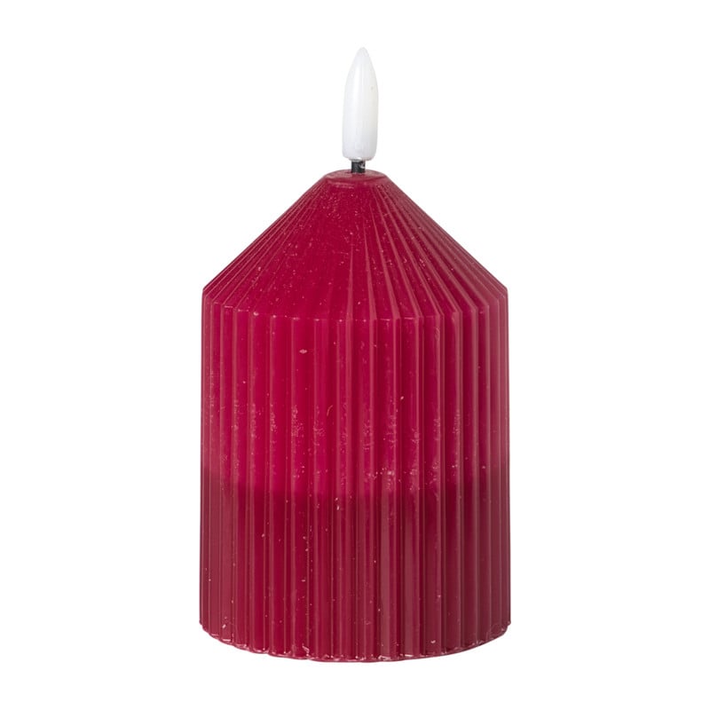LED kaars duo - roze/paars - ø7x10 cm
