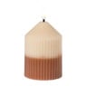 LED kaars duo - beige/bruin - ø7x10 cm
