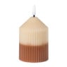 LED kaars duo - beige/bruin - ø7x10 cm