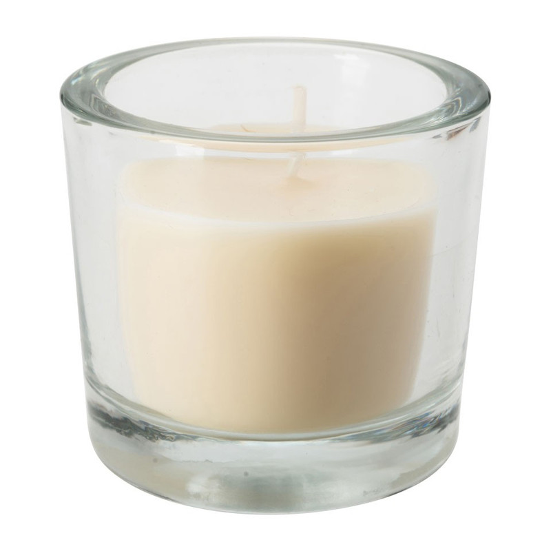 Kaars in glas - 6.5x6 cm - ivoor