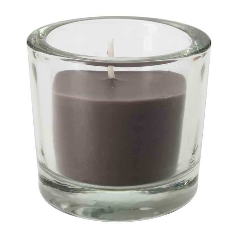 Kaars in glas - 6.5x6 cm - bruin