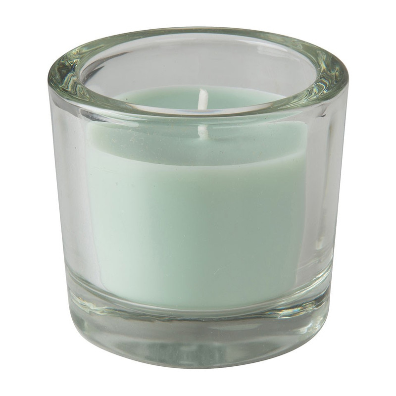 Kaars in glas - 6.5x6 cm - mintgroen 