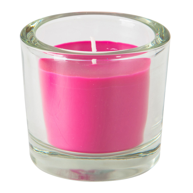 Kaars in glas - fuchsia - 6.5x6 cm
