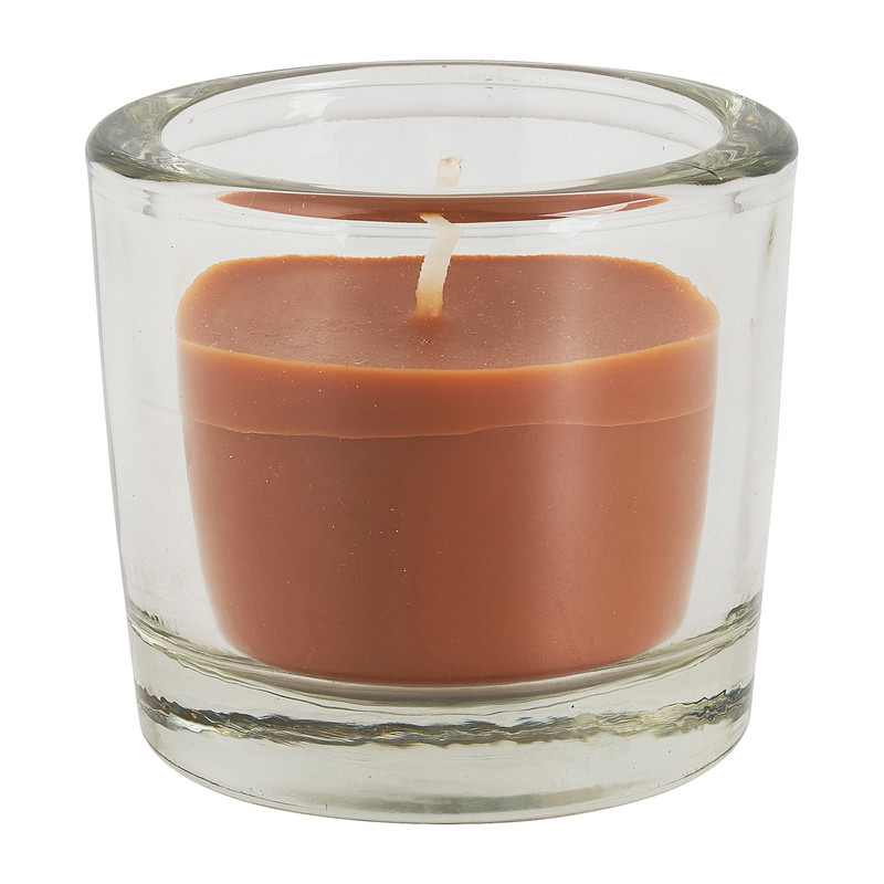 Kaars in glas - cognac - 6.5x6 cm