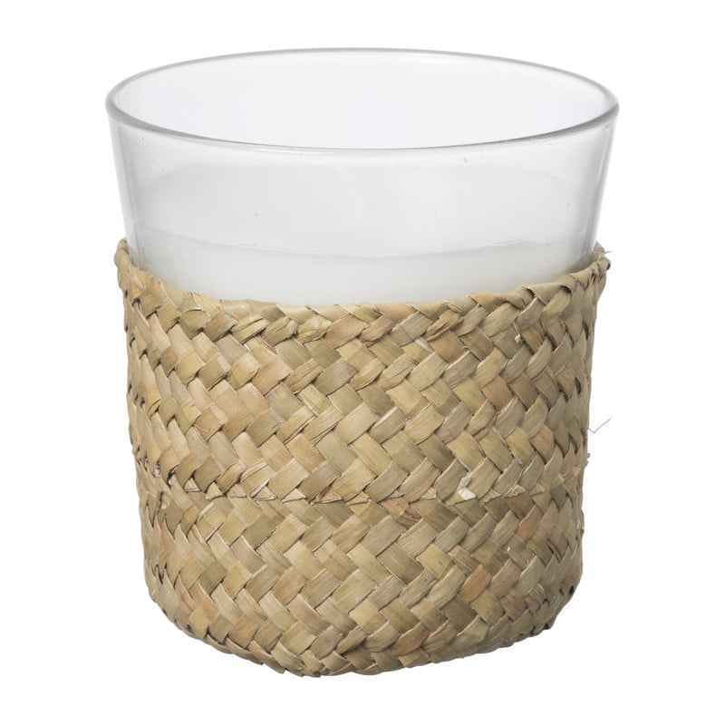 Kaars in glas - gehaakt - ø9x9.5 cm 