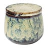 Kaars in keramieke pot - blauw - ø9,5x8 cm