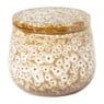 Kaars in keramieke pot - bruin - ø9,5x8 cm