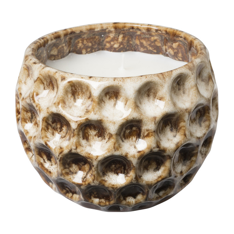 Geurkaars in pot - bruin - ø12x9,5 cm