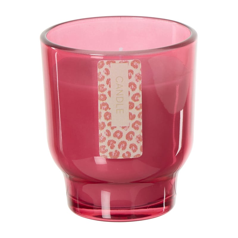 Kaars in glas - roze - ø7.5x8.5 cm