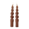 Dinerkaarsen mini twist - beige - set van 2
