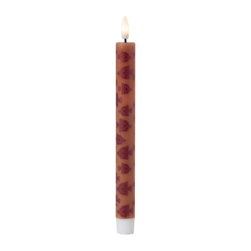 LED dinerkaars vogel - rood/bruin - 2.2x24.5 cm