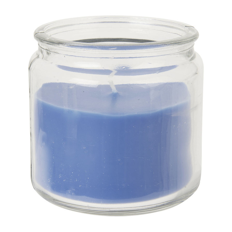 Kaars in glas - middel blauw